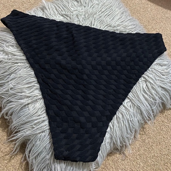 GOOD AMERICAN WOMEN’s HIGH RISE BLACK JACQUARD BETTER BIKINI BOTTOM Sz- XXXL/3XL - Picture 5 of 11